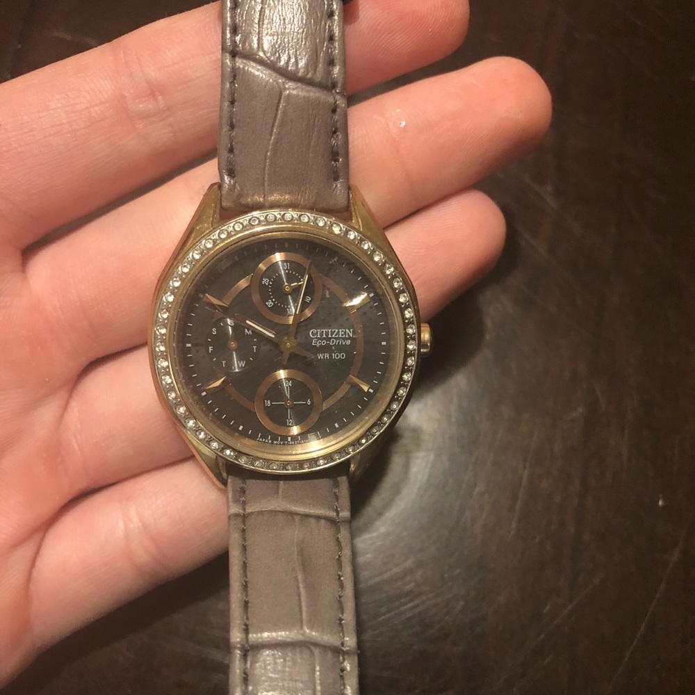 Citizen watch with leather band